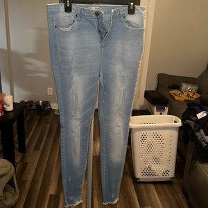 Skinny high rise jeans